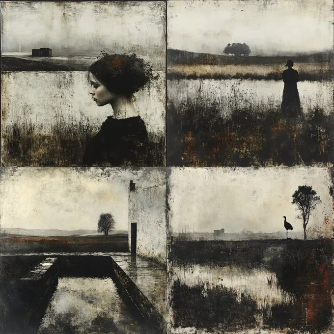 Melancholic Landscape Collage - Пример 2