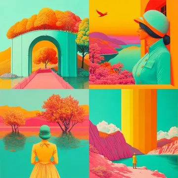 Vibrant Retro Surrealism - Пример 1