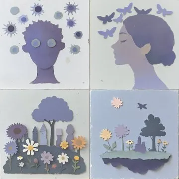 Serene Pastel Paper-Cut Collage - Пример 1