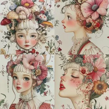 Whimsical Floral Portraits - Пример 2
