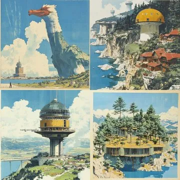 Retro Futurism with Surreal Elements - Пример 1
