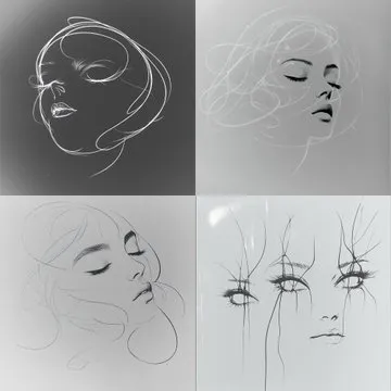 Ethereal Line Art Portraits - Пример 2