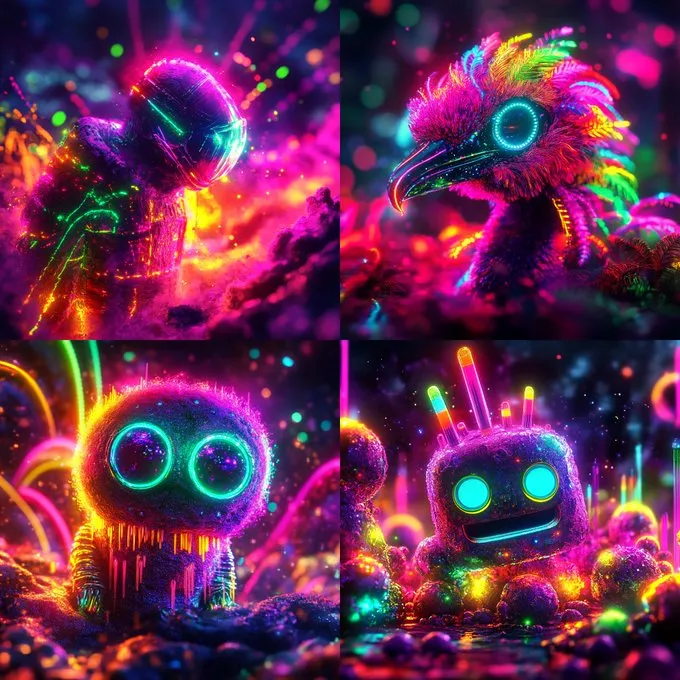 Neon Dreamscape Creatures - Пример 2