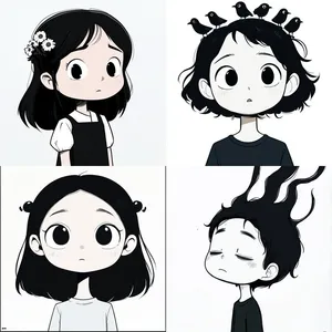 Monochrome Whimsical Characters - Пример 1