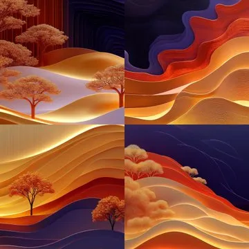 Serene Abstract Landscapes - Пример 2