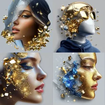 Sculptural Elegance with Metallic Surrealism - Пример 1