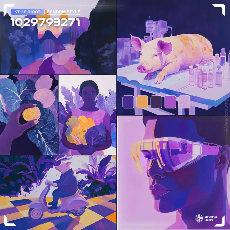 Vibrant Surrealism with Purple Hues - Пример 2