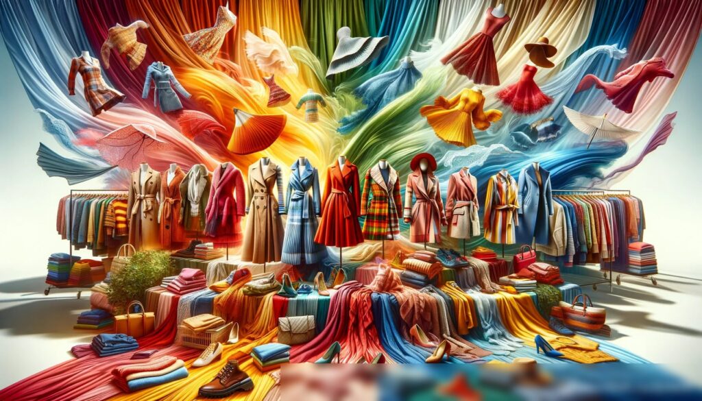 Цветастое изображение различных сезонных предметов одежды — Скачать изображение - Пример 1