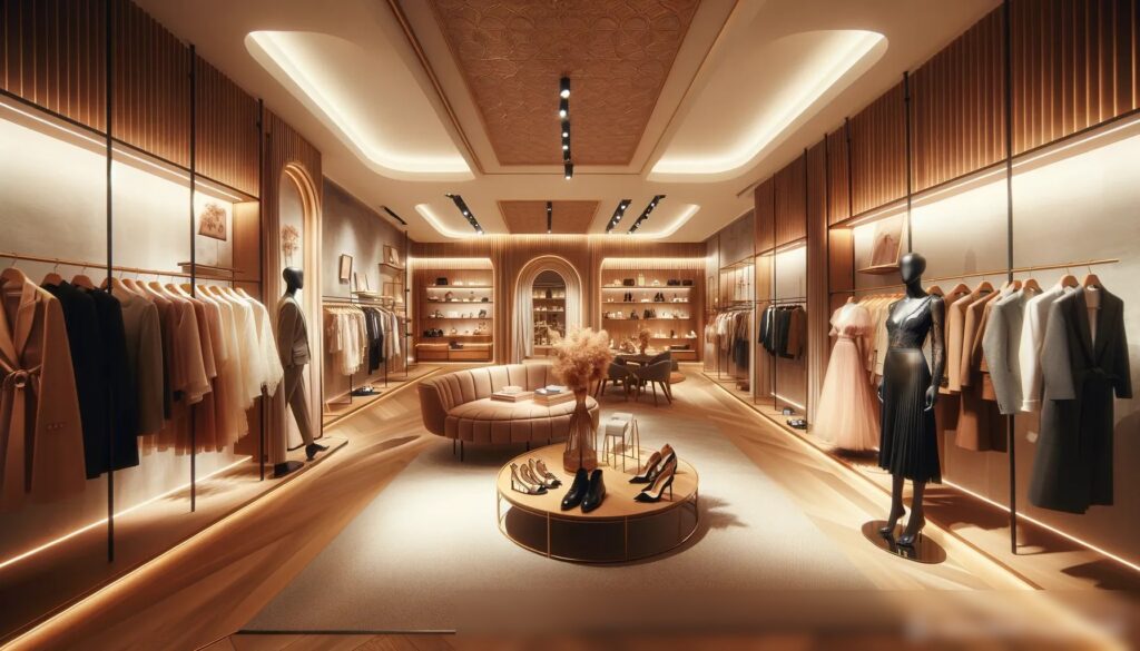 Интерьер шикарного бутика модной одежды - Пример 1