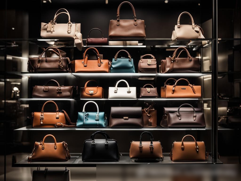 Элегантная сцена с женским кожаным клатчем и аксессуарами на полированной мраморной поверхности - Пример 4