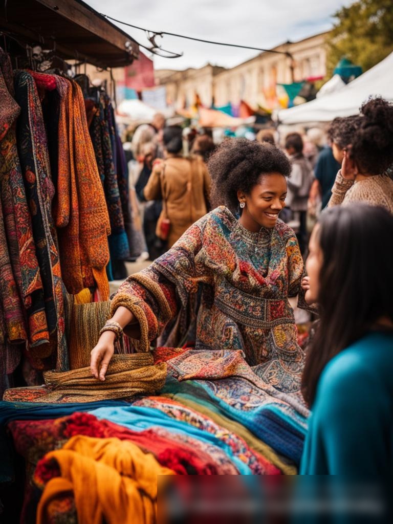 Широкоугольный вид на уютную мастерскую с деревянными стенами и естественным светом, где среднего возраста европейская женщина с короткими каштановыми волосами вяжет шерстяной свитер - Пример 5