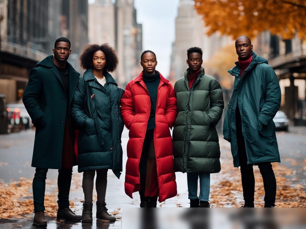 Разнообразная группа людей в городской среде осенью - Пример 4