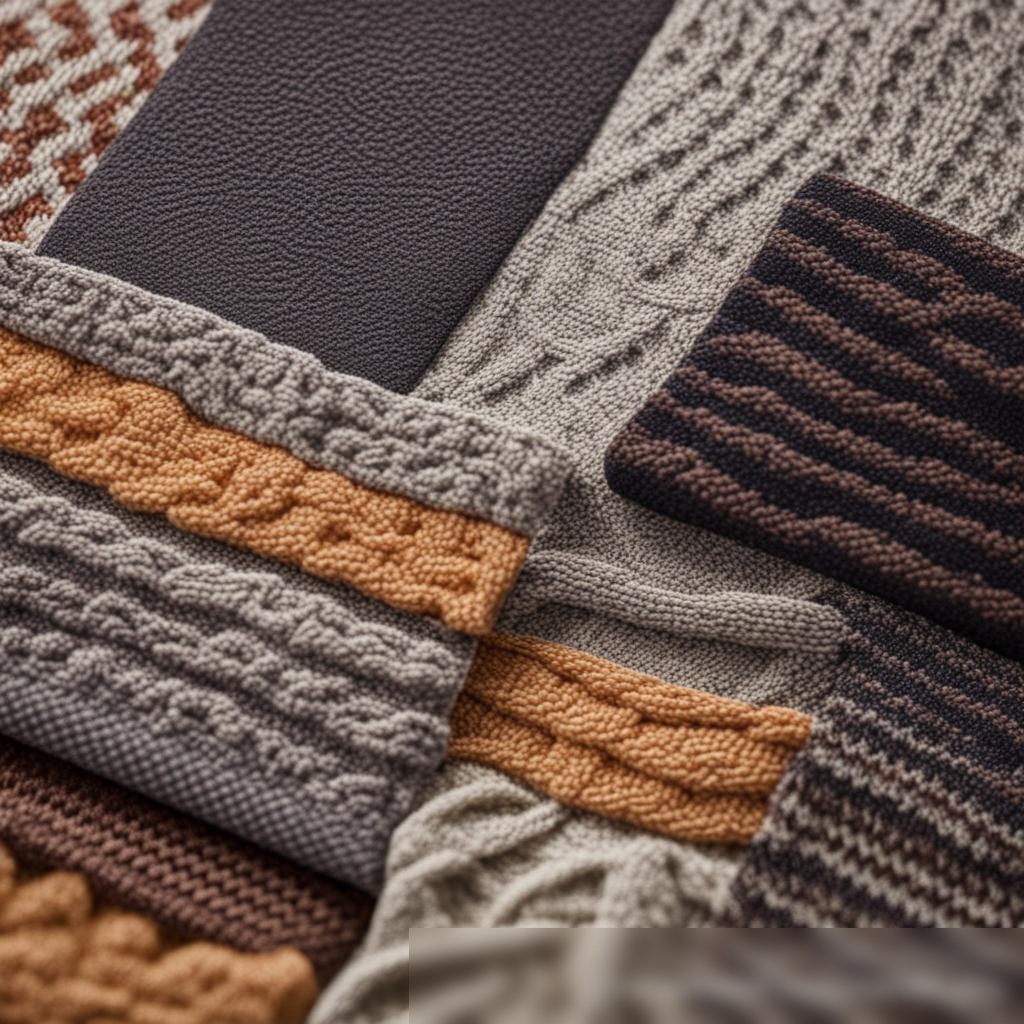 Просмотреть изображение ассортимента вязаных тканевых образцов - Пример 3