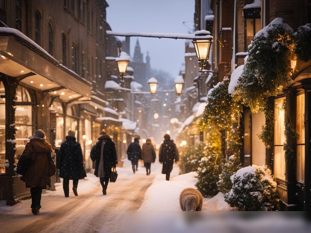 Изображение зимней улицы на рассвете - Пример 4