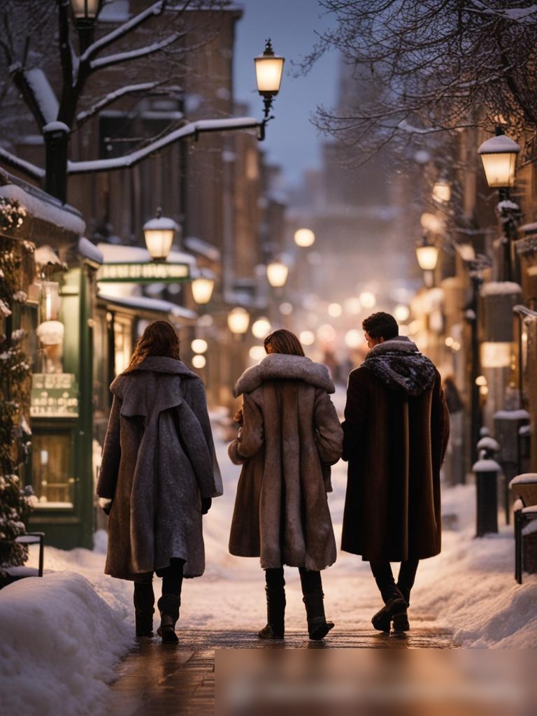 Изображение зимней улицы на рассвете - Пример 5