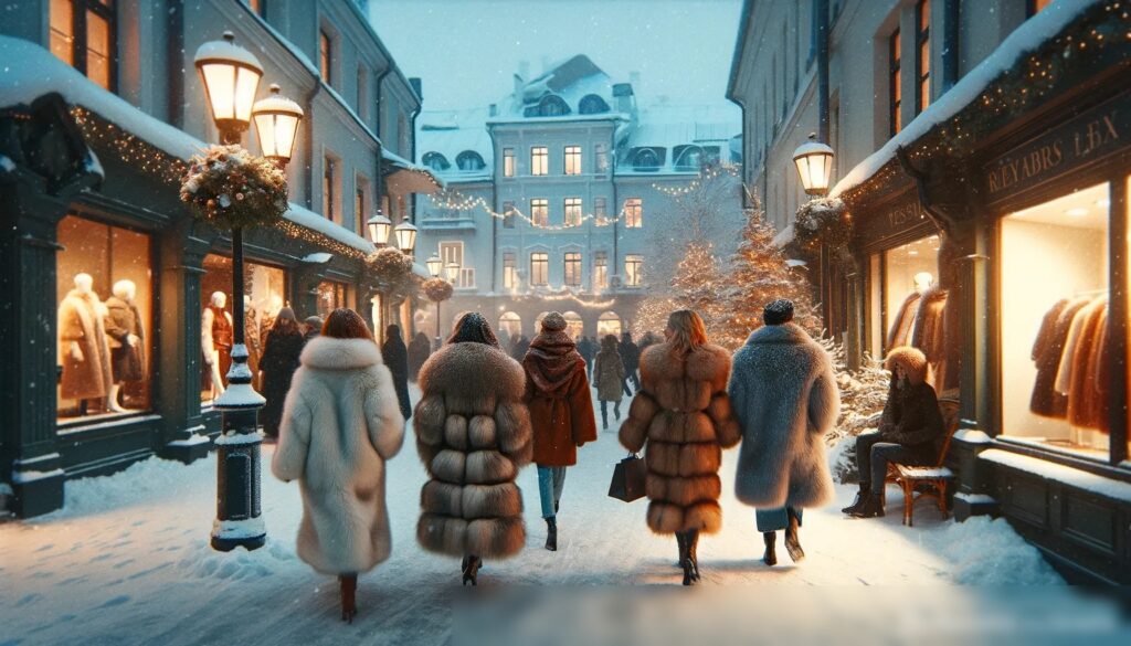 Изображение зимней улицы на рассвете - Пример 1