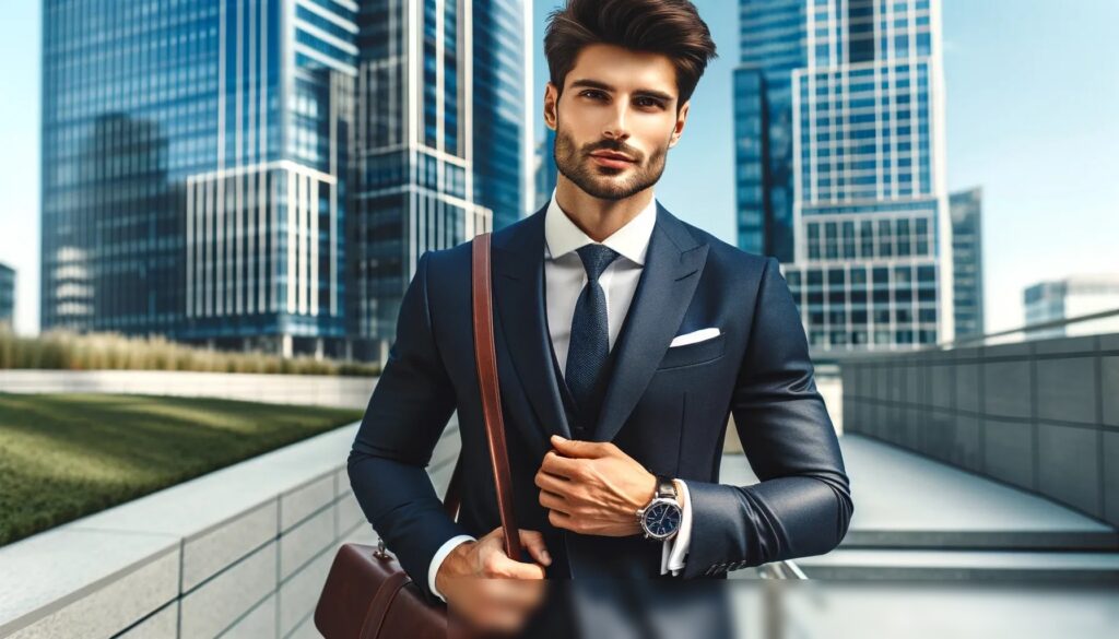 Стильный молодой человек в современном городском окружении - Пример 1