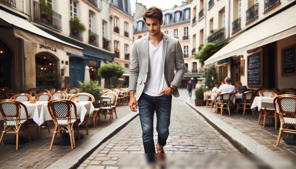 Молодой человек в непринужденной обстановке на улице европейского города - Пример 2