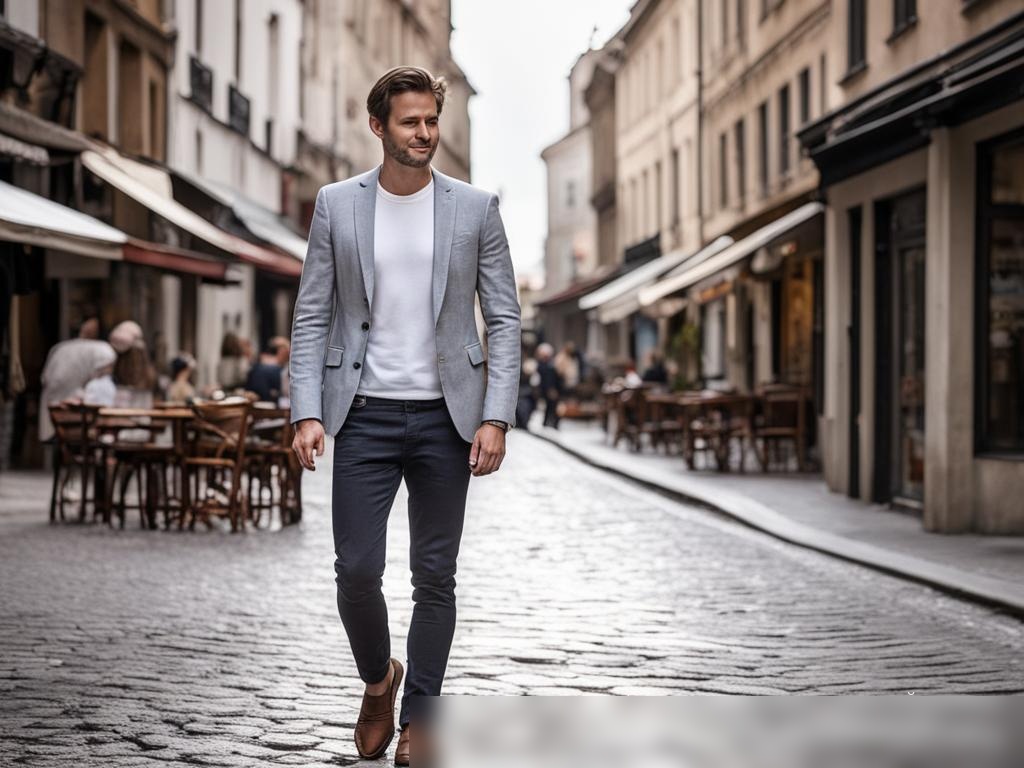 Молодой человек в непринужденной обстановке на улице европейского города - Пример 4