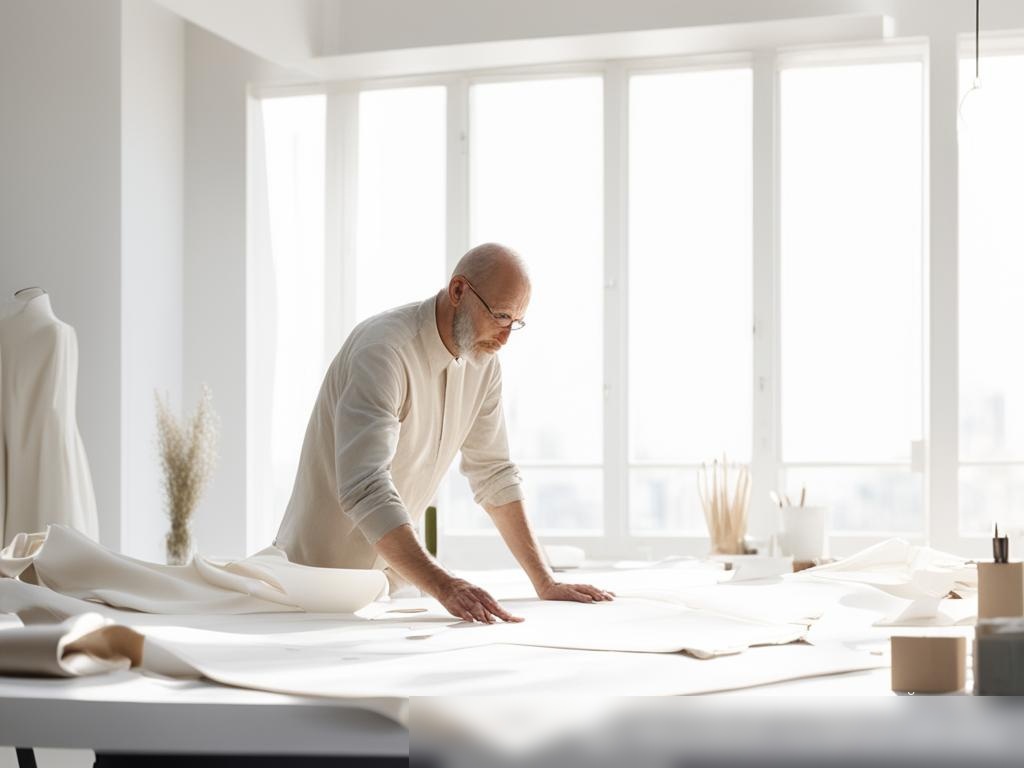 Спокойное и минималистичное рабочее пространство дизайнера одежды, сфокусированное на устойчивом дизайне - Пример 4