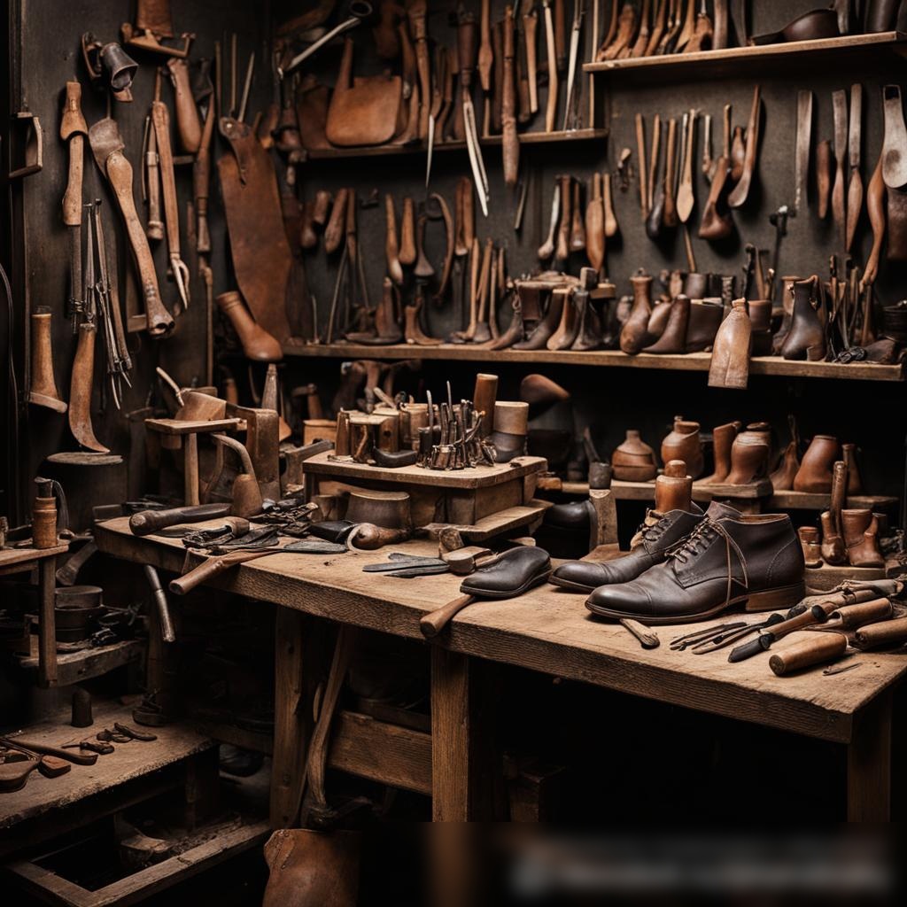 Стол сапожника в традиционной мастерской по ремонту обуви - Пример 3