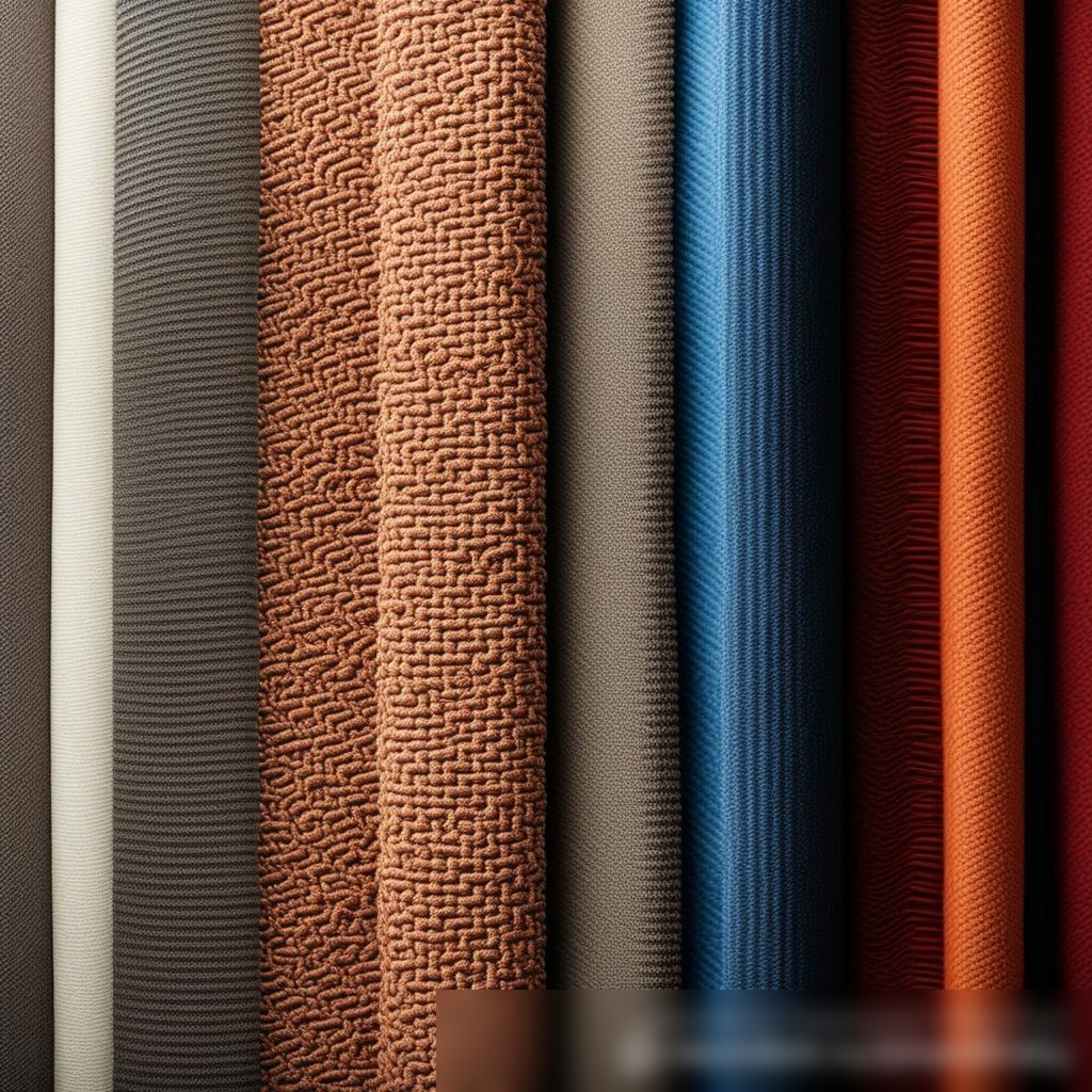 Изображение различных видов высококачественных нетканых текстильных материалов, используемых в промышленности, с акцентом на их текстуру и цвет - Пример 3