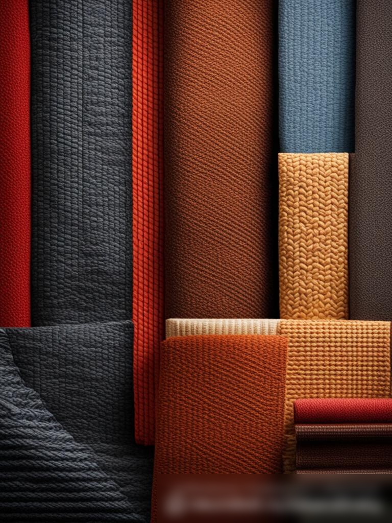 Изображение различных видов высококачественных нетканых текстильных материалов, используемых в промышленности, с акцентом на их текстуру и цвет - Пример 5
