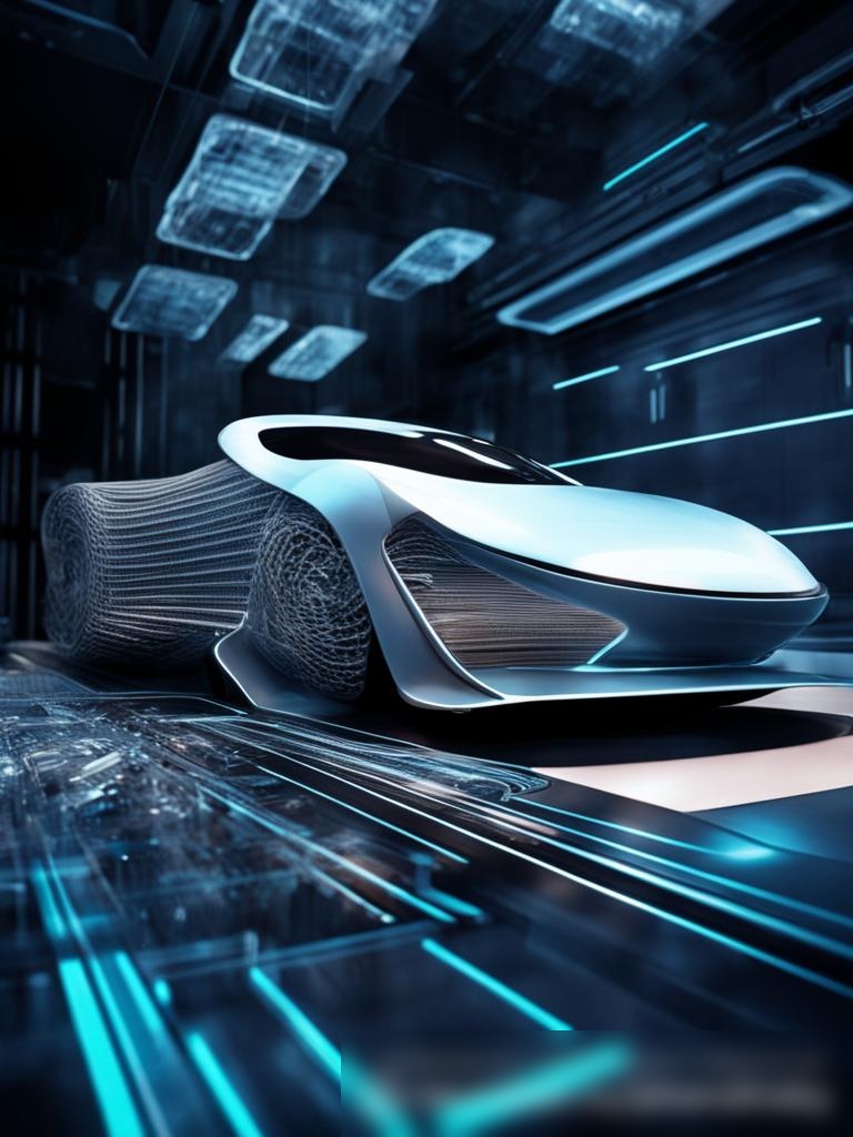 Художественное изображение, изображающее концептуальный дизайн будущих нетканых текстильных материалов, используемых в передовых промышленных приложениях - Пример 5