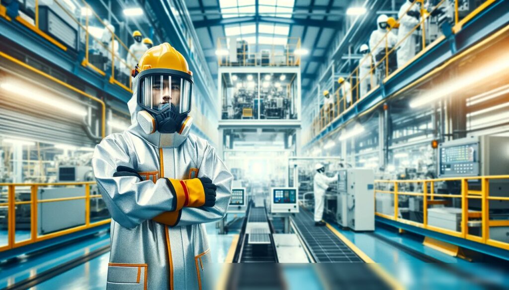 Промышленное предприятие с рабочими в специализированной защитной одежде - Пример 2