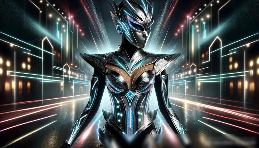 Динамичное, высококачественное изображение современного, футуристического карнавального костюма - Пример 1