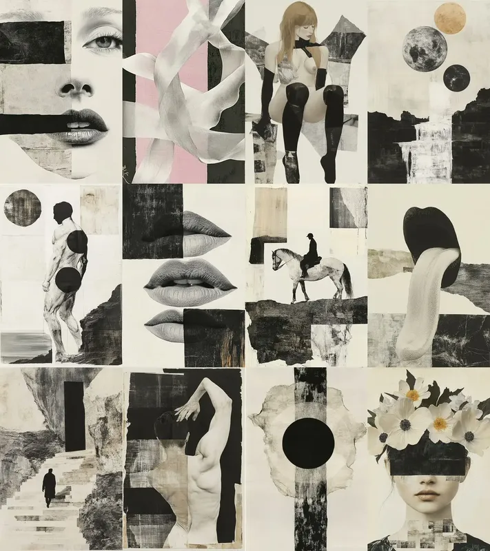 Surreal Black and White Collage - Пример 2