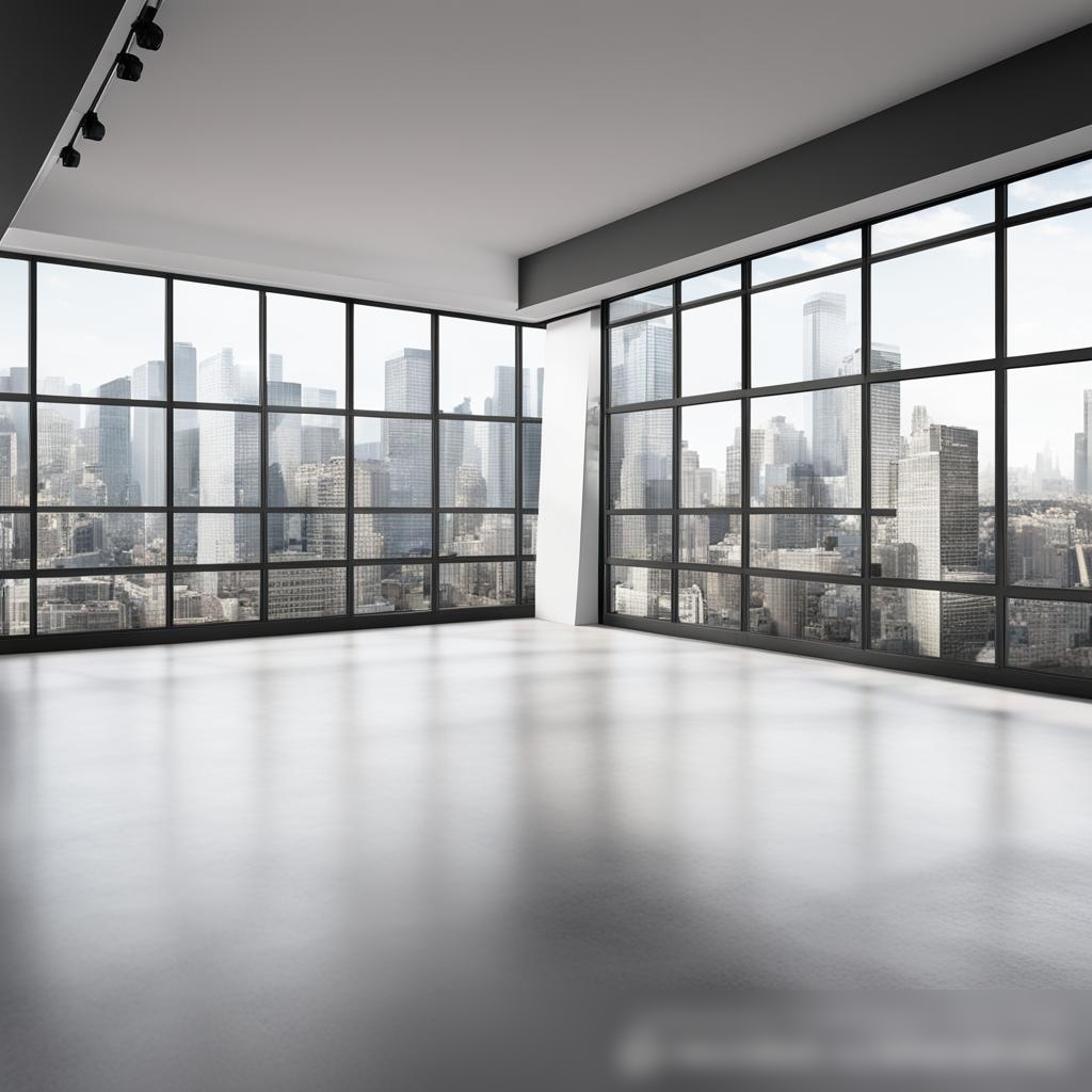 Пустое офисное пространство, доступное для аренды, с видом на город - Пример 3