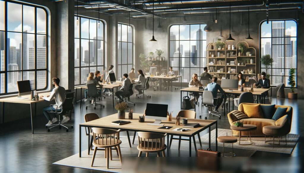 Шумный общий офис, где работают фрилансеры и небольшие команды - Пример 2