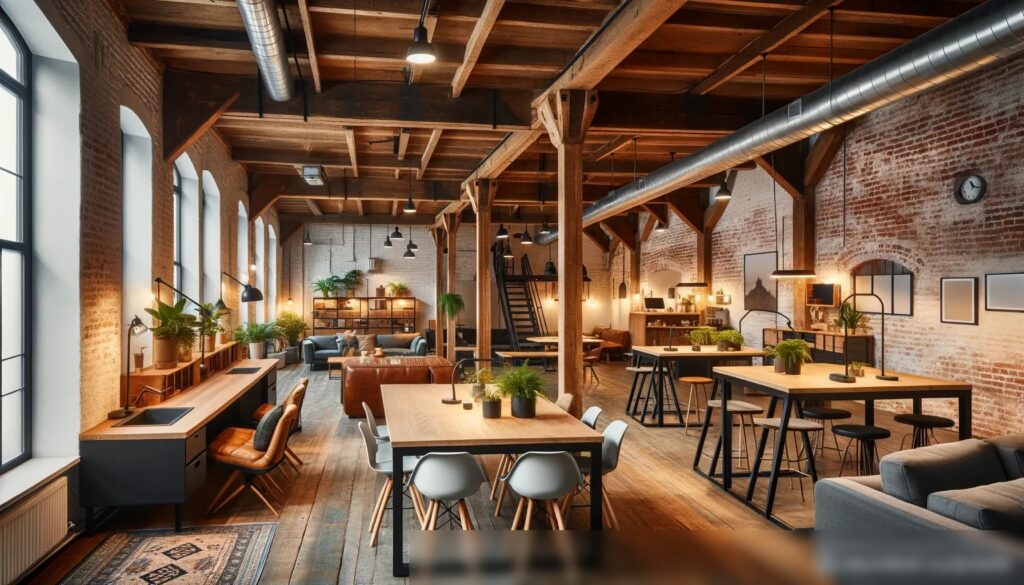 Традиционное коворкинг-пространство в переоборудованном лофте - Пример 2