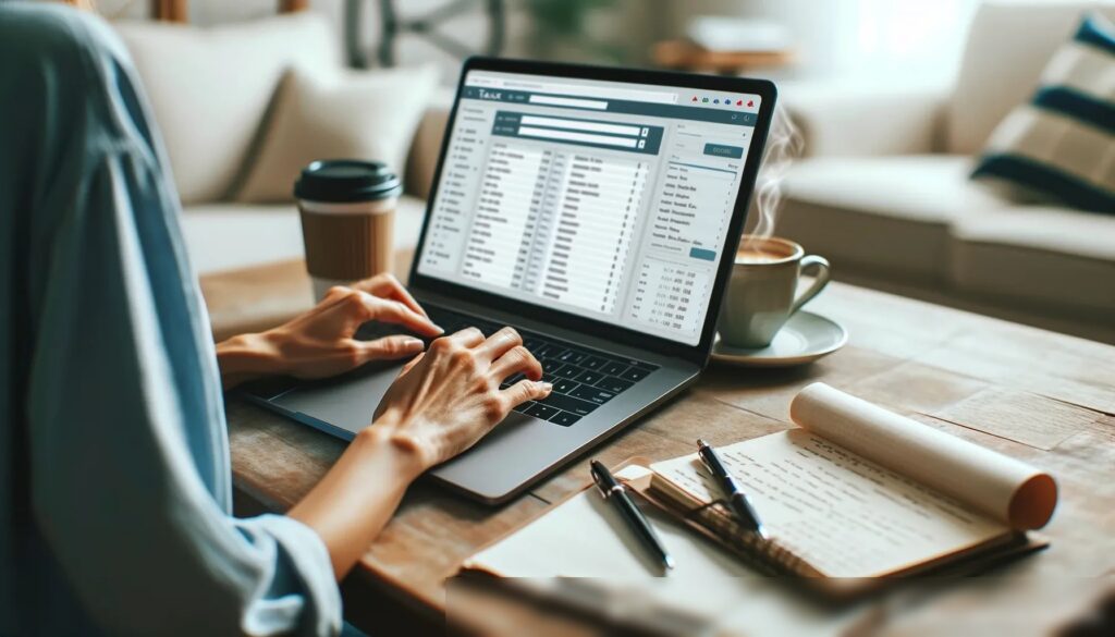 Крупным планом изображены руки женщины-налогового консультанта, работающей на клавиатуре ноутбука - Пример 2