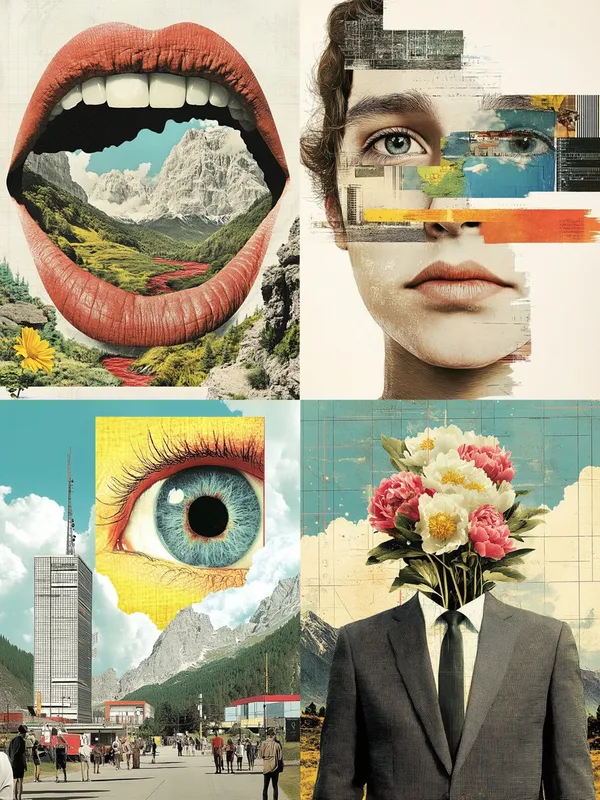 Surreal Dreamscape Collage - Пример 2