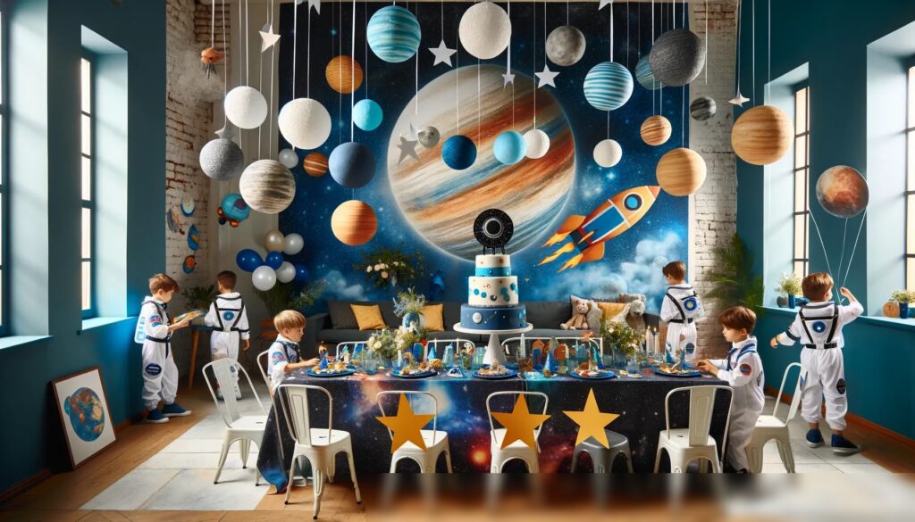День рождения для детей на космическую тематику в помещении - Пример 2