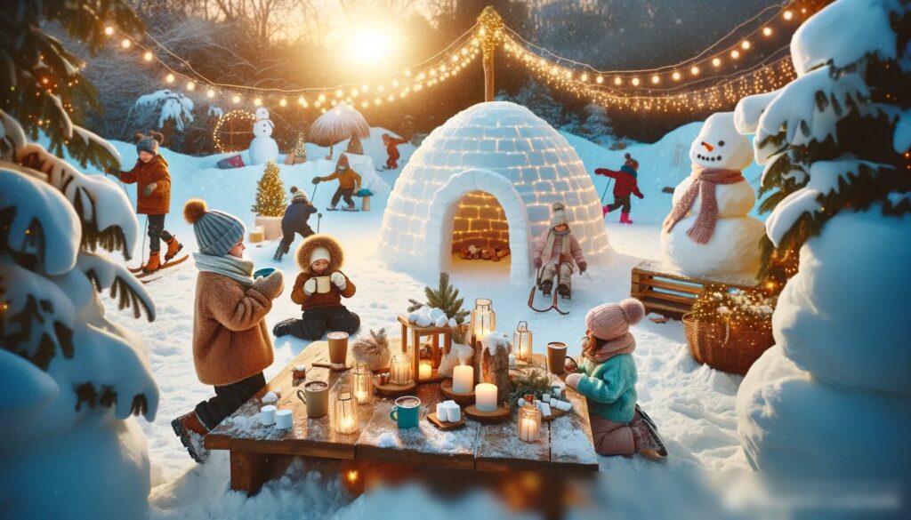 Зимняя вечеринка для детей на улице - Пример 1