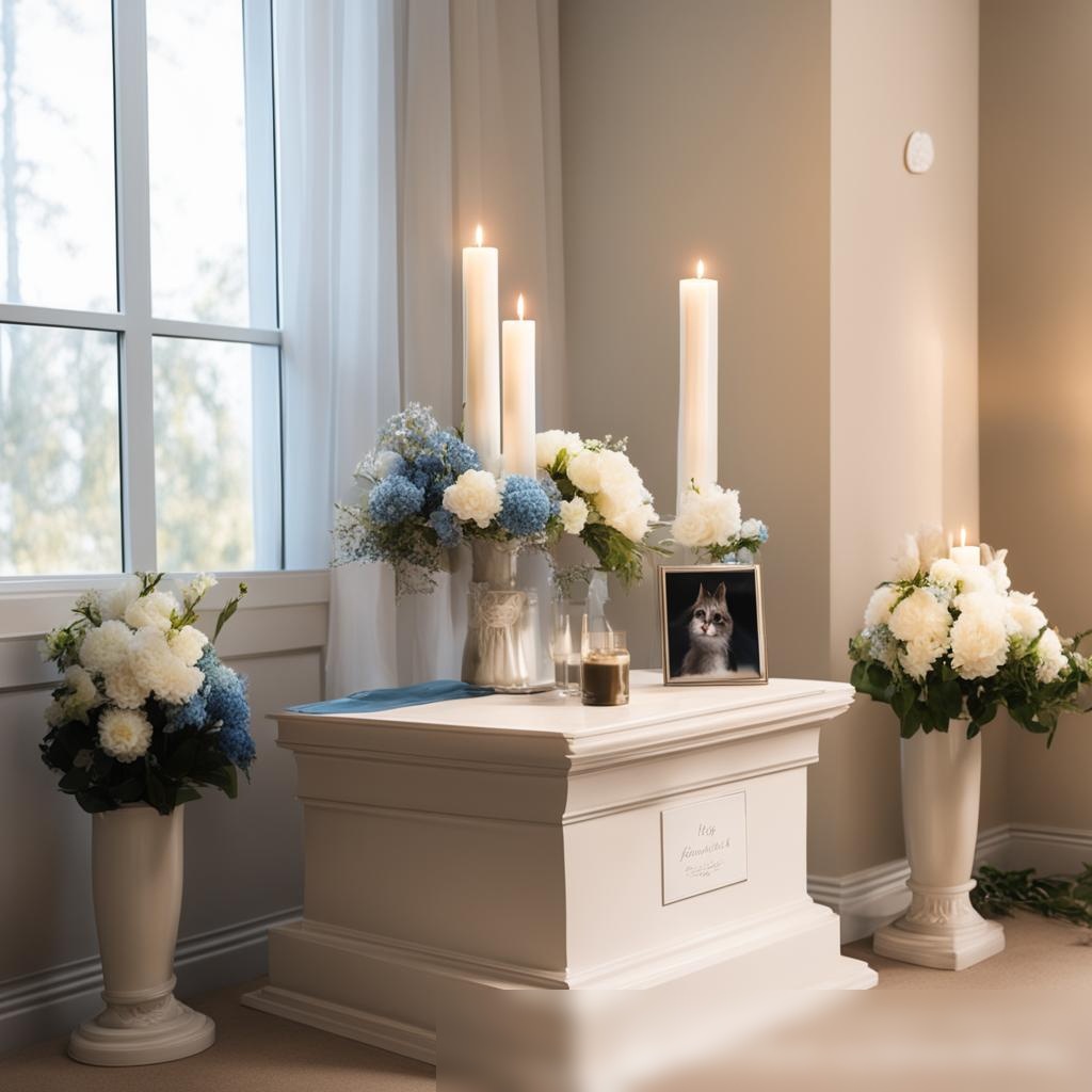Внутренняя обстановка, показывающая со вкусом организованную церемонию в память о питомце - Пример 3