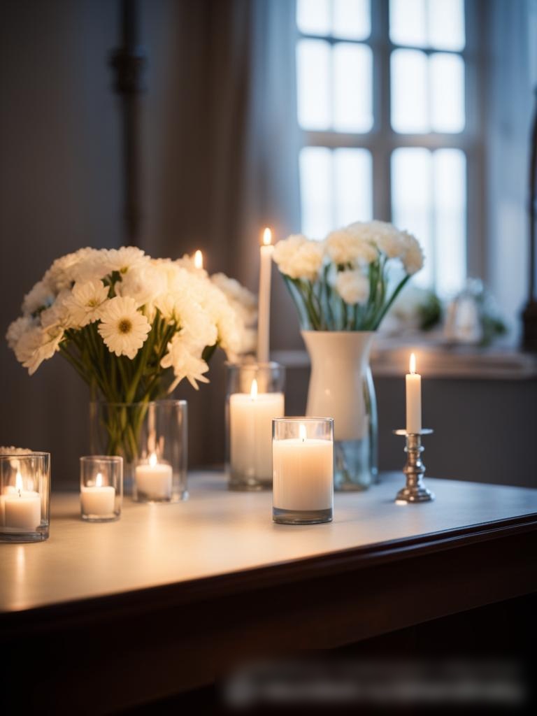 Внутренняя обстановка, показывающая со вкусом организованную церемонию в память о питомце - Пример 5