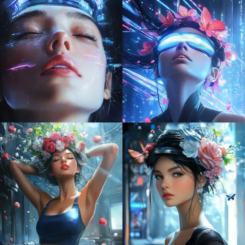 Futuristic Floral Fusion - Пример 2