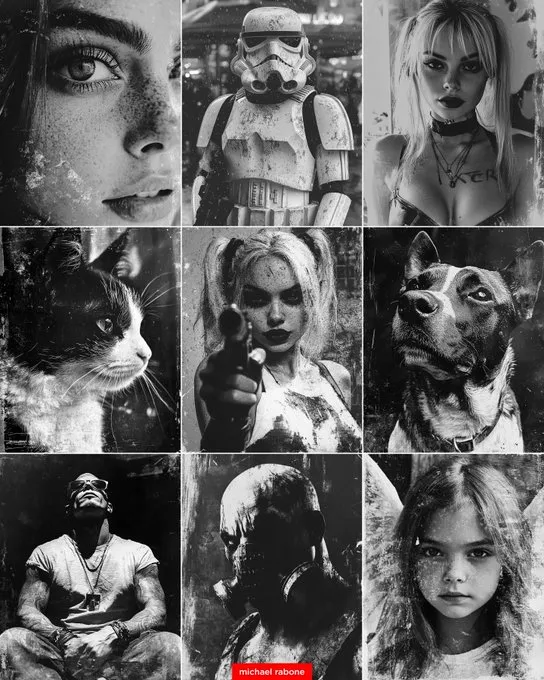 Black & White Distressed Vintage Montage - Пример 2