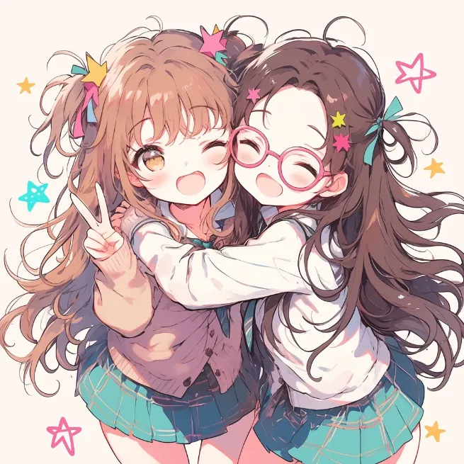 Joyful Anime Friendship Art - Пример 2