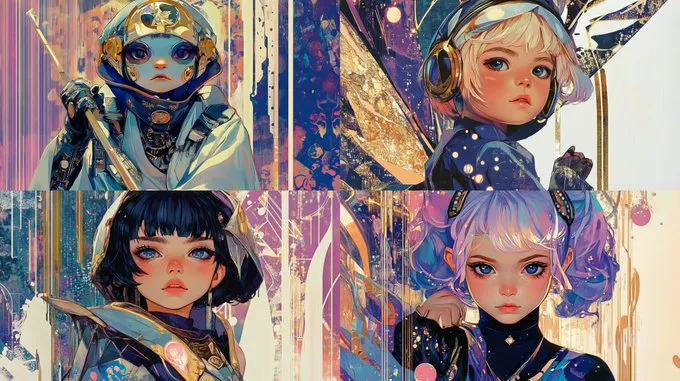 Stylized Chibi Characters with Edgy Elegance - Пример 3