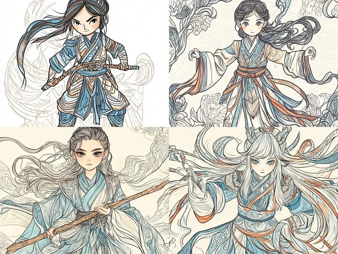 Stylized Chibi Characters with Edgy Elegance - Пример 4