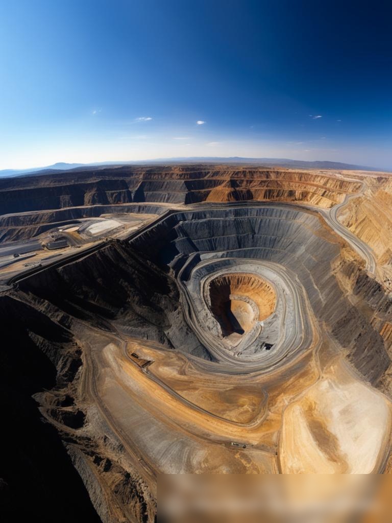 Панорамный вид на крупную открытую горную разработку - Пример 5