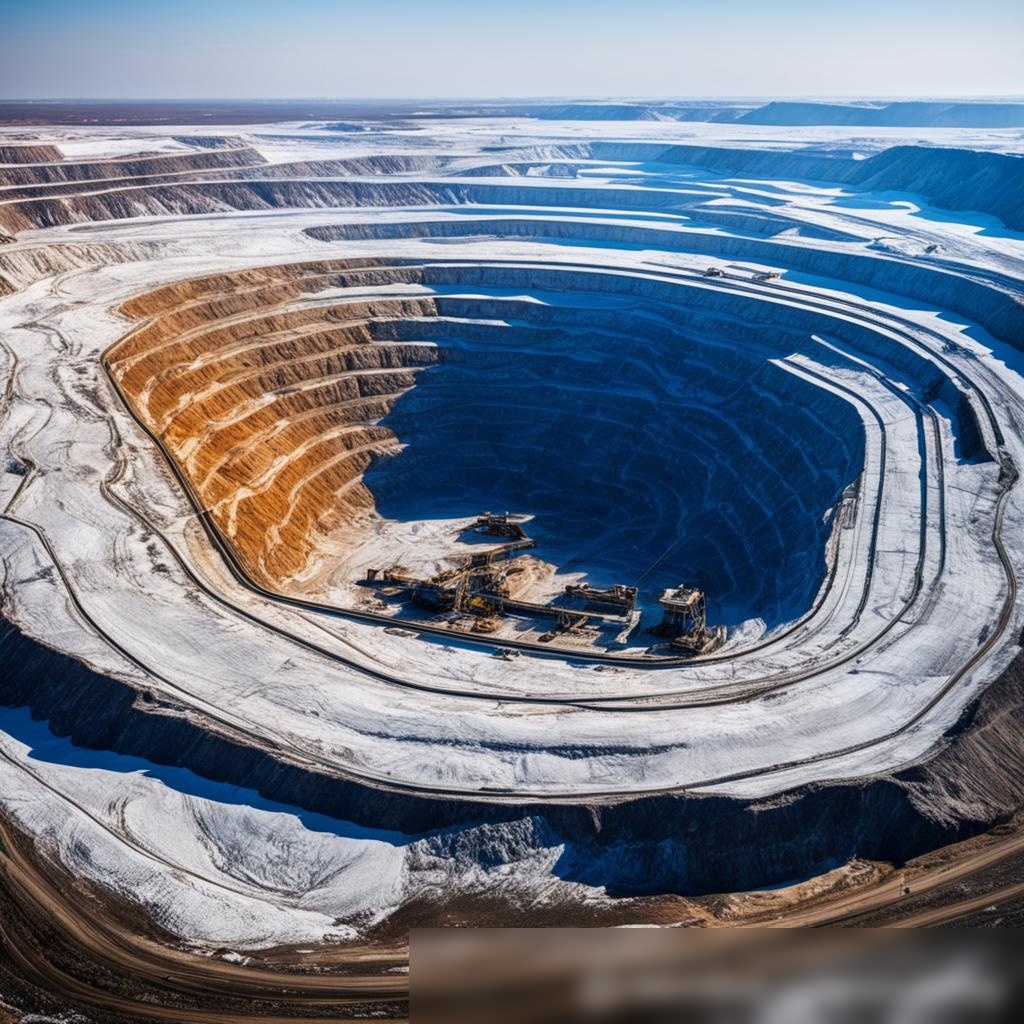 Воздушный вид на большой карьер по добыче алмазов в России - Пример 3