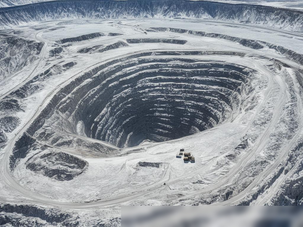 Воздушный вид на большой карьер по добыче алмазов в России - Пример 4