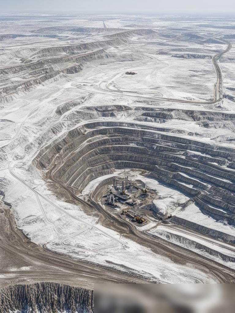 Воздушный вид на большой карьер по добыче алмазов в России - Пример 5