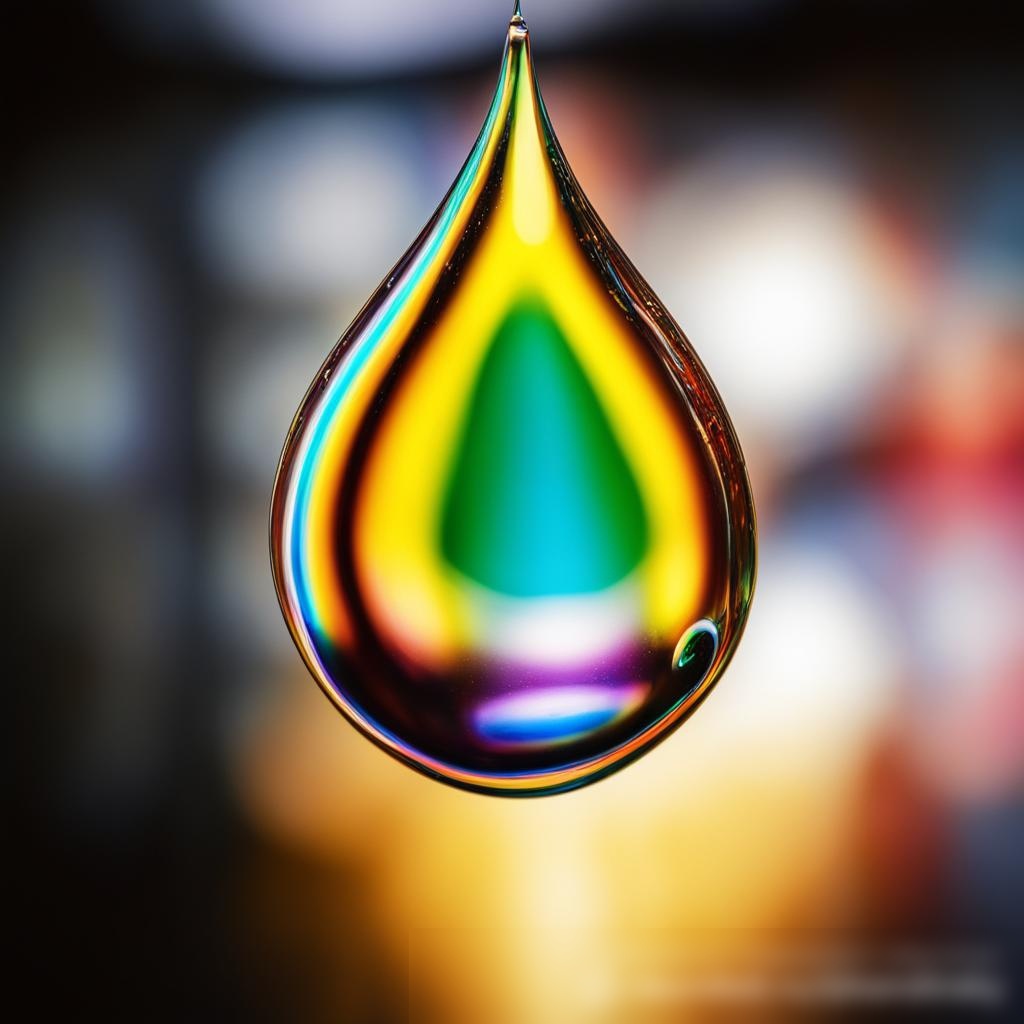 Крупный план капли масла на фоне промышленного лабораторного оборудования - Пример 3